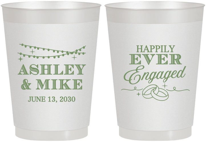 Personalized Engagement 10 oz Frosted Cups - Happily Ever Engaged | 10006