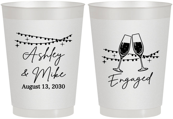 Personalized Engagement 10 oz Frosted Cups - Engaged | 10007