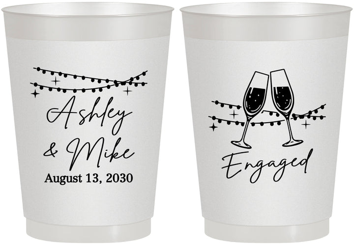 Personalized Engagement 10 oz Frosted Cups - Engaged | 10007