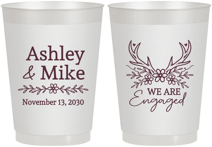 Personalized Engagement 10 oz Frosted Cups - We Are Engaged | 10009