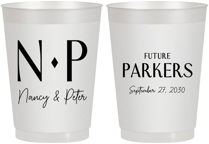 Personalized Engagement 10 oz Frosted Cups - Future | 10010