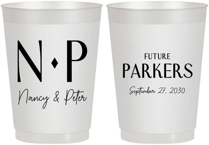 Personalized Engagement 10 oz Frosted Cups - Future | 10010
