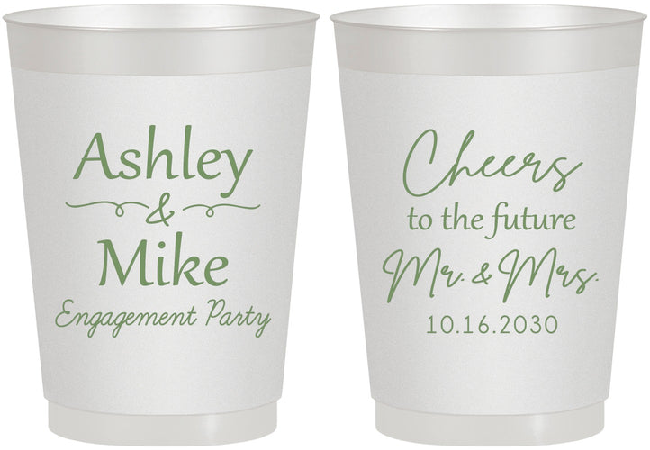 Personalized Engagement 10 oz Frosted Cups - Future Mr And Mrs | 10014