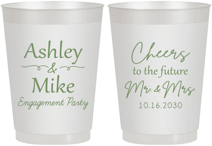 Personalized Engagement 10 oz Frosted Cups - Future Mr And Mrs | 10014