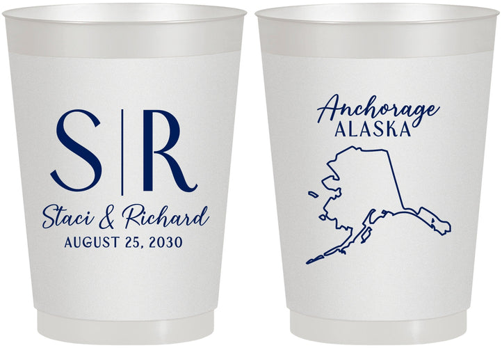 Personalized Wedding 10 oz Frosted Cups - Alaska | 101