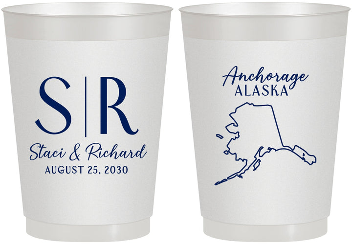 Personalized Wedding 10 oz Frosted Cups - Alaska | 101