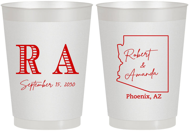 Personalized Wedding 10 oz Frosted Cups - Arizona | 102