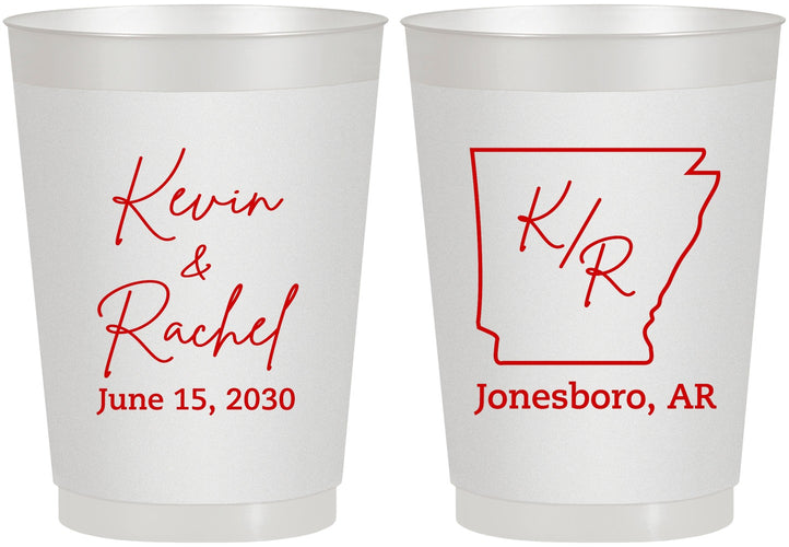 Personalized Wedding 10 oz Frosted Cups - Arkansas | 103