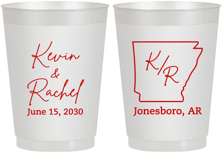 Personalized Wedding 10 oz Frosted Cups - Arkansas | 103