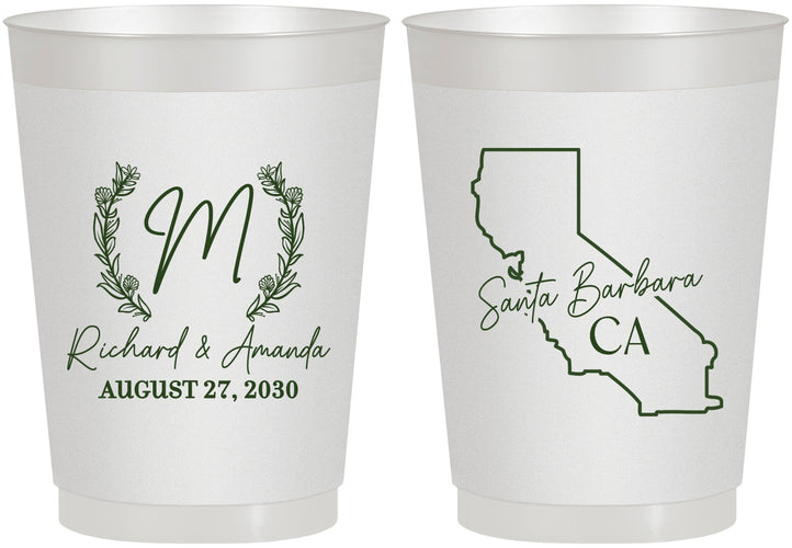 Personalized Wedding 10 oz Frosted Cups - California | 104