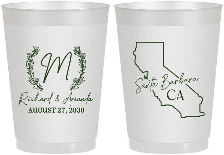 Personalized Wedding 10 oz Frosted Cups - California | 104