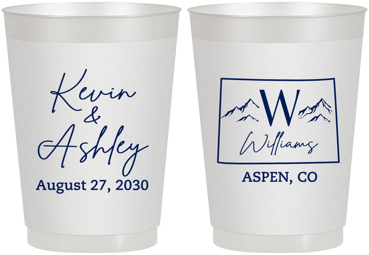 Personalized Wedding 10 oz Frosted Cups - Colorado | 105