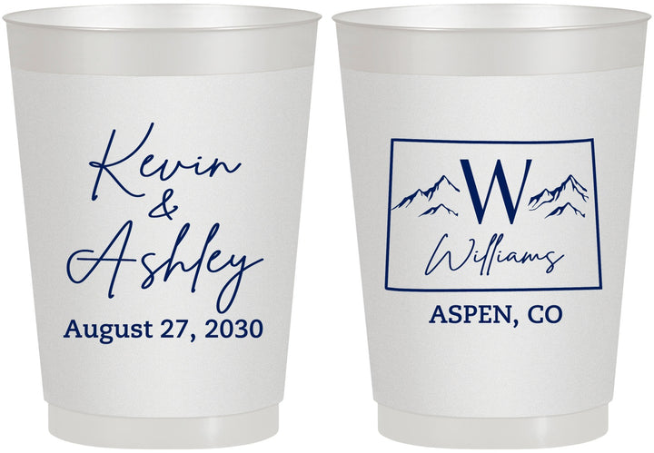 Personalized Wedding 10 oz Frosted Cups - Colorado | 105