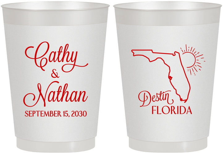 Personalized Wedding 10 oz Frosted Cups - Florida | 108