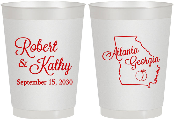 Personalized Wedding 10 oz Frosted Cups - Georgia | 109
