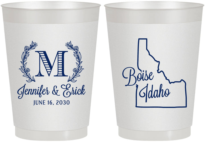 Personalized Wedding 10 oz Frosted Cups - Idaho | 111