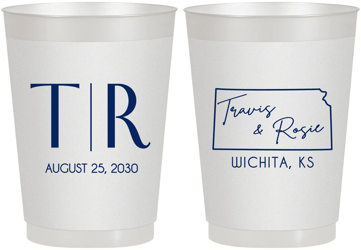 Personalized Wedding 10 oz Frosted Cups - Kansas | 115