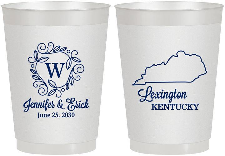 Personalized Wedding 10 oz Frosted Cups - Kentucky | 116