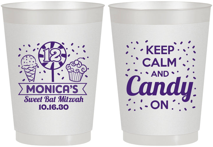 Personalized Bat Mitzvah 10 oz Frosted Cups - 12th Birthday Cupcake | 120001