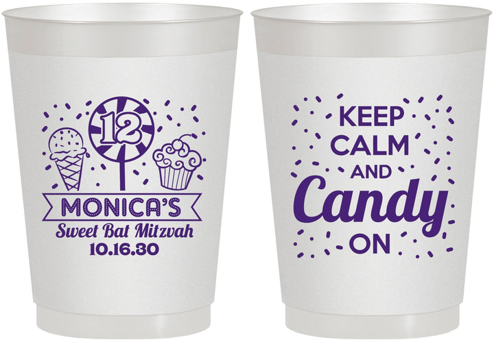 Personalized Bat Mitzvah 10 oz Frosted Cups - 12th Birthday Cupcake | 120001