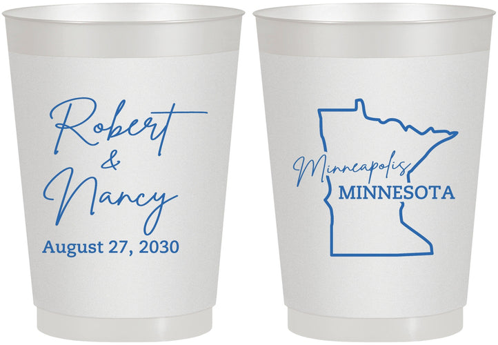 Personalized Wedding 10 oz Frosted Cups - Minnesota | 122