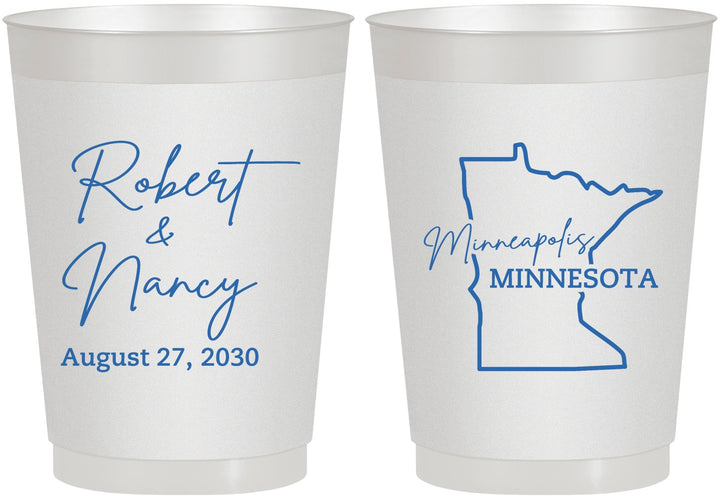 Personalized Wedding 10 oz Frosted Cups - Minnesota | 122