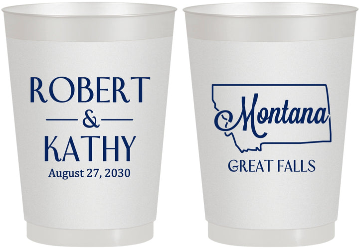 Personalized Wedding 10 oz Frosted Cups - Montana | 125