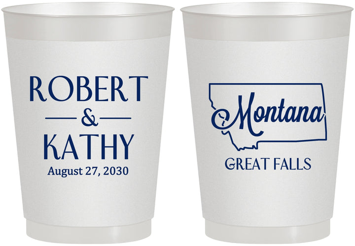 Personalized Wedding 10 oz Frosted Cups - Montana | 125