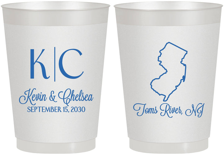 Personalized Wedding 10 oz Frosted Cups - New Jersey | 129