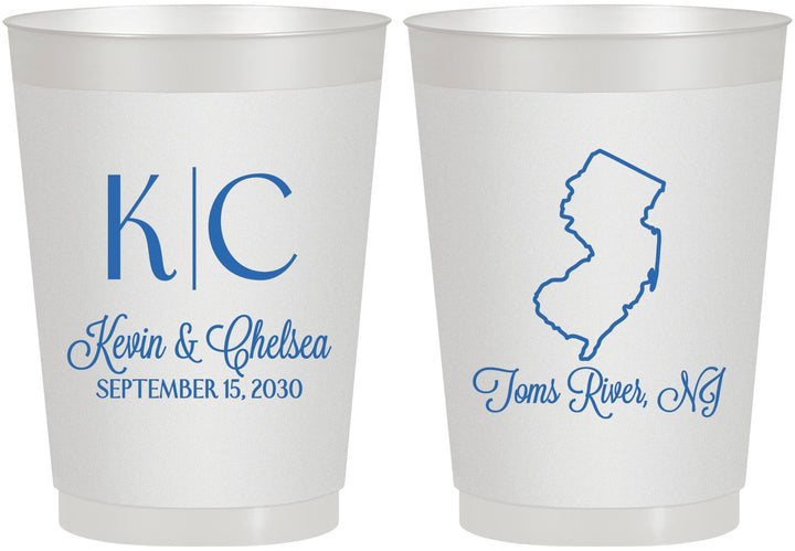 Personalized Wedding 10 oz Frosted Cups - New Jersey | 129