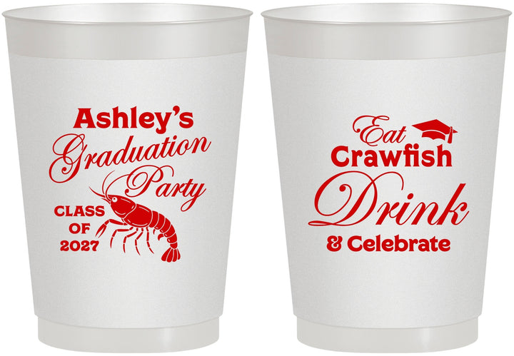 Personalized Graduation 10 oz Frosted Cups - Class Of 2027 Crawfish Boil | 130000