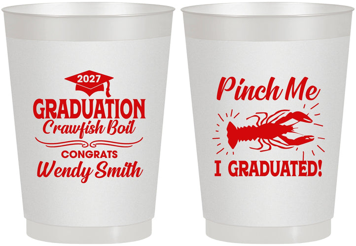 Personalized Graduation 10 oz Frosted Cups - Class Of 2027 Crawfish Boil | 130001