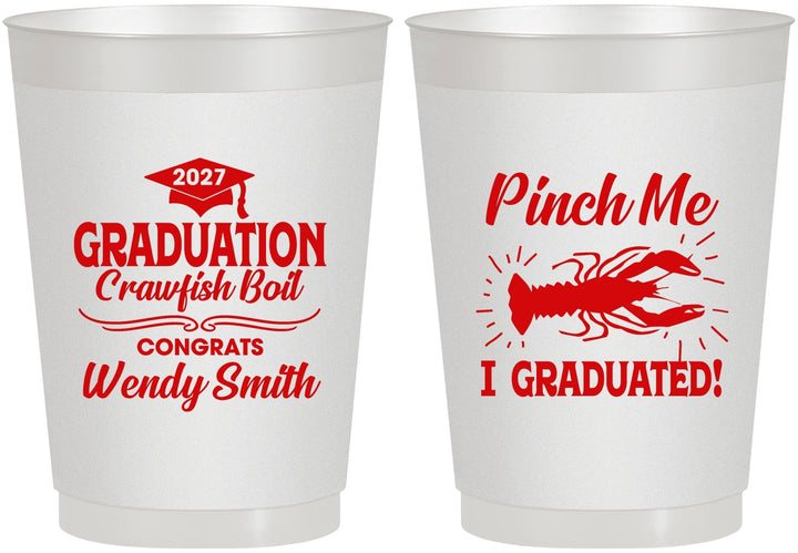 Personalized Graduation 10 oz Frosted Cups - Class Of 2027 Crawfish Boil | 130001