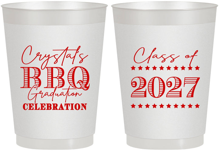 Personalized Graduation 10 oz Frosted Cups - Class Of 2027 Bbq | 130005