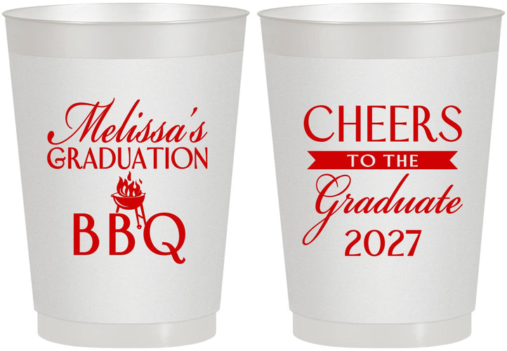 Personalized Graduation 10 oz Frosted Cups - Class Of 2027 Bbq | 130006