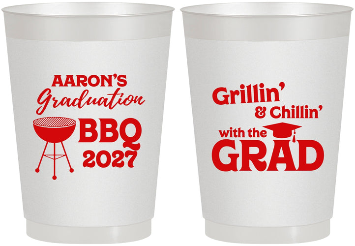 Personalized Graduation 10 oz Frosted Cups - Class Of 2027 Bbq | 130007