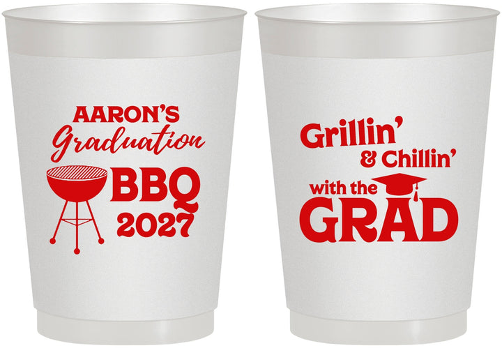 Personalized Graduation 10 oz Frosted Cups - Class Of 2027 Bbq | 130007