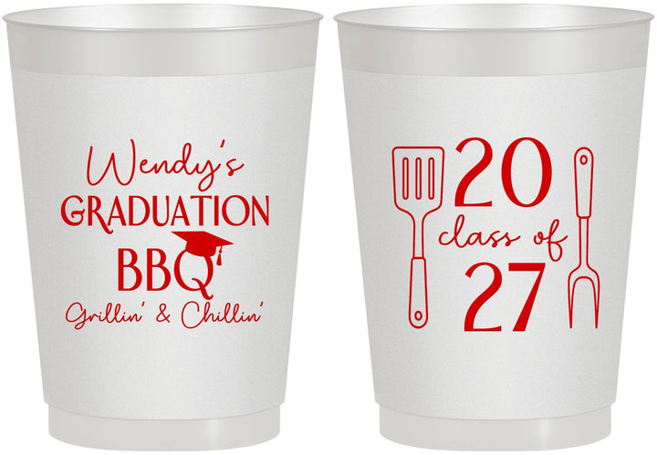 Personalized Graduation 10 oz Frosted Cups - Class Of 2027 Bbq | 130008