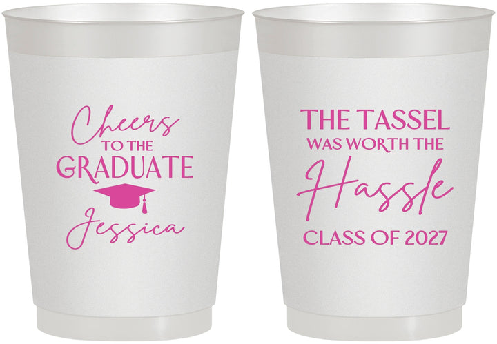Personalized Graduation 10 oz Frosted Cups - Class Of 2027 Tassel Hassel | 130010