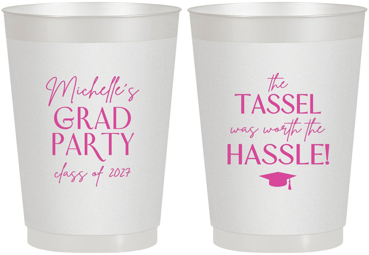 Personalized Graduation 10 oz Frosted Cups - Class Of 2027 Tassel Hassel | 130011