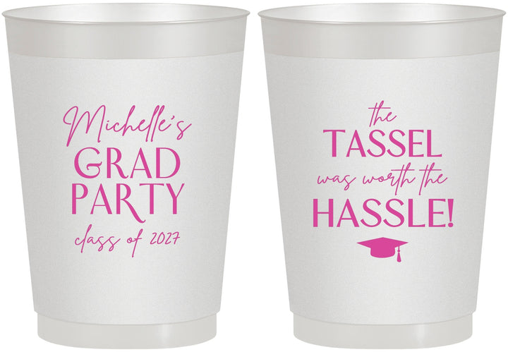 Personalized Graduation 10 oz Frosted Cups - Class Of 2027 Tassel Hassel | 130011