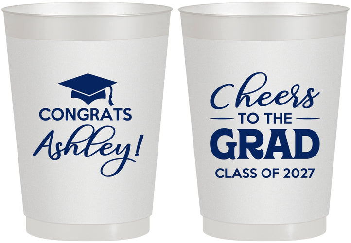 Personalized Graduation 10 oz Frosted Cups - Class Of 2027 Cheers Grad | 130020