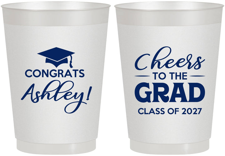 Personalized Graduation 10 oz Frosted Cups - Class Of 2027 Cheers Grad | 130020
