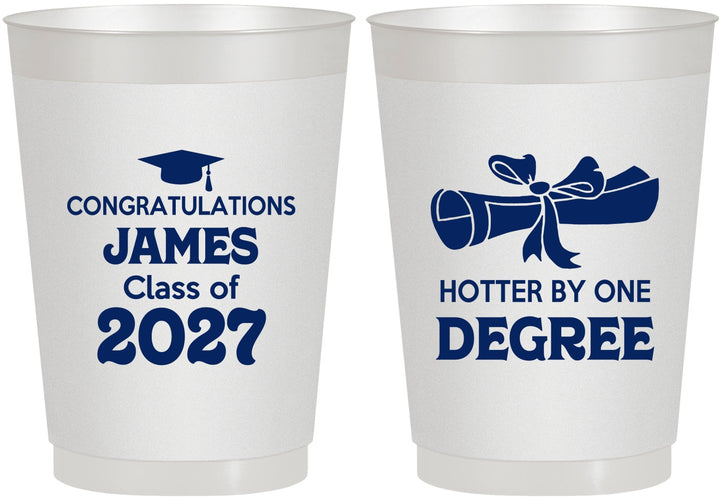 Personalized Graduation 10 oz Frosted Cups - Class Of 2027 Hotter Degree | 130022