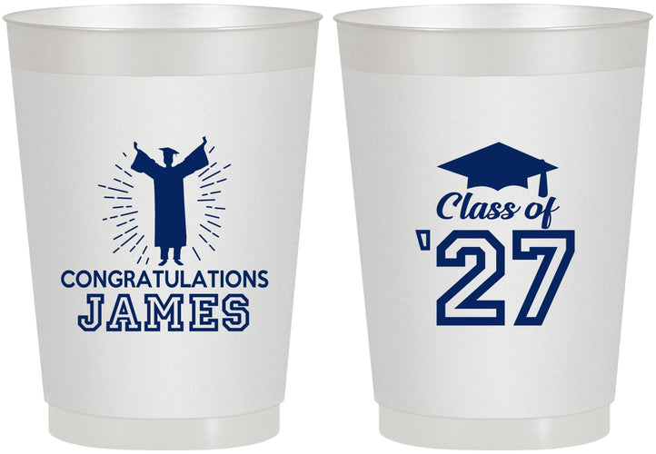 Personalized Graduation 10 oz Frosted Cups - Class Of 2027 Congratulations | 130024