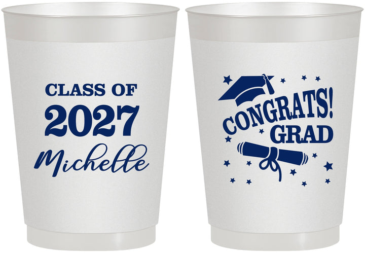 Personalized Graduation 10 oz Frosted Cups - Class Of 2027 Congrats | 130027