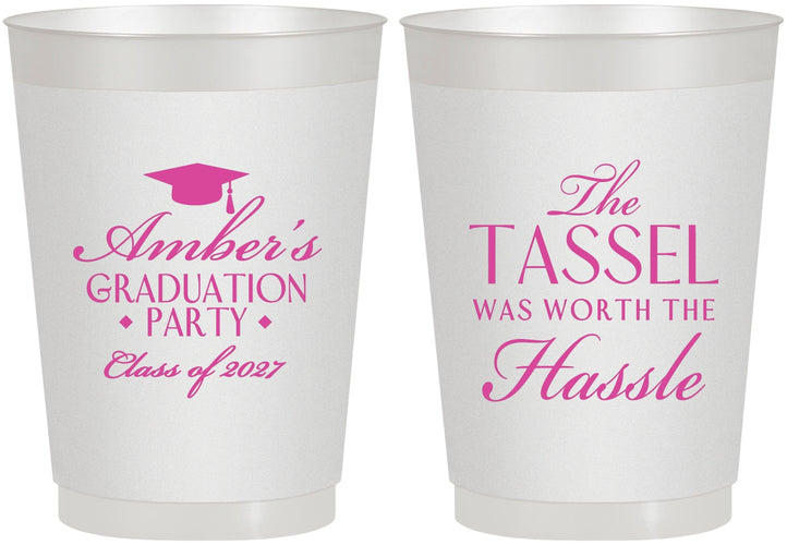 Personalized Graduation 10 oz Frosted Cups - Class Of 2027 Tassel Hassel | 130030