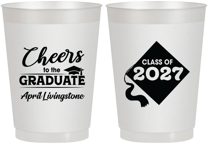 Personalized Graduation 10 oz Frosted Cups - Class Of 2027 Tassel Hassel | 130033