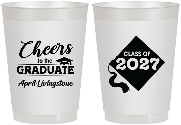 Personalized Graduation 10 oz Frosted Cups - Class Of 2027 Tassel Hassel | 130033