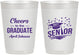 Personalized Graduation 10 oz Frosted Cups - Class Of 2027 Cheers Graduate | 130035